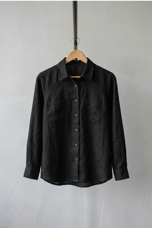 Cecilia Black Linen Shirt
